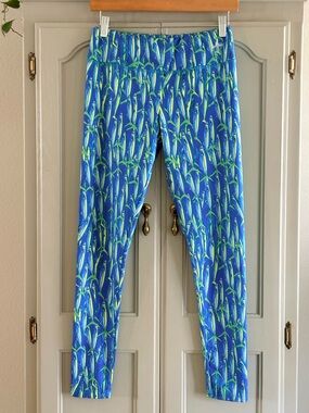 GUY HARVEY Mahi Fish Print Leggings | Blue Green Yellow | Size Small